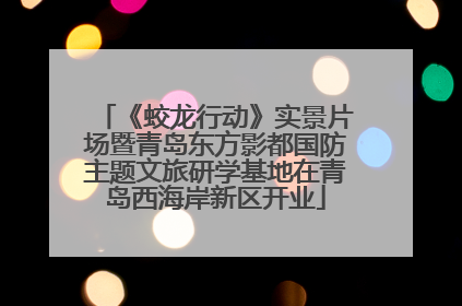 《蛟龙行动》实景片场暨青岛东方影都国防主题文旅研学基地在青岛西海岸新区开业