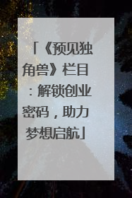 《预见独角兽》栏目：解锁创业密码，助力梦想启航