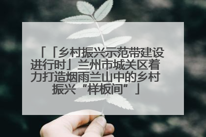 「乡村振兴示范带建设进行时」兰州市城关区着力打造烟雨兰山中的乡村振兴“样板间”