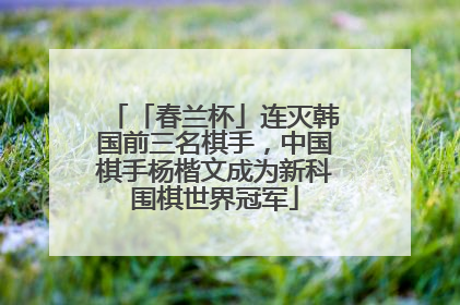 「春兰杯」连灭韩国前三名棋手，中国棋手杨楷文成为新科围棋世界冠军