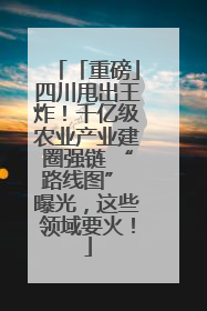 「重磅」四川甩出王炸！千亿级农业产业建圈强链 “路线图” 曝光，这些领域要火！