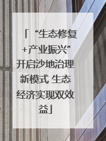“生态修复+产业振兴”开启沙地治理新模式 生态经济实现双效益