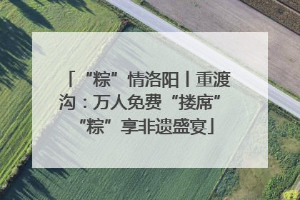 “粽”情洛阳丨重渡沟：万人免费“搂席” “粽”享非遗盛宴
