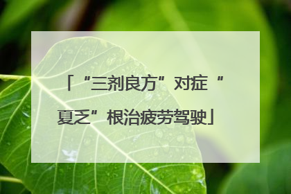 “三剂良方”对症“夏乏”根治疲劳驾驶