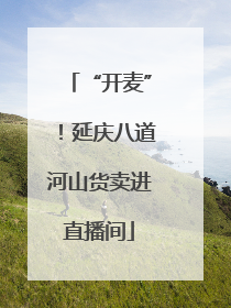 “开麦”！延庆八道河山货卖进直播间