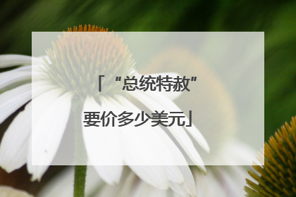 “总统特赦”要价多少美元