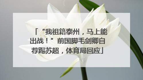 “我祖籍泰州，马上能出战！”前国脚毛剑卿自荐踢苏超，体育局回应