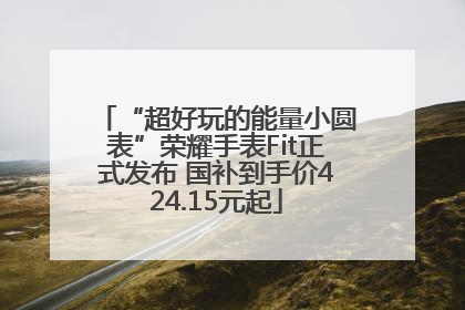 “超好玩的能量小圆表”荣耀手表Fit正式发布 国补到手价424.15元起