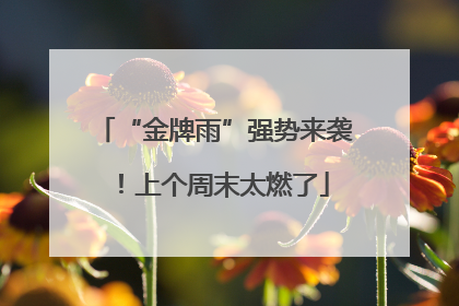 “金牌雨”强势来袭！上个周末太燃了