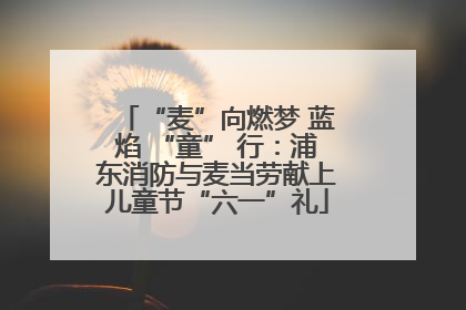 “麦”向燃梦 蓝焰 “童” 行：浦东消防与麦当劳献上儿童节“六一”礼