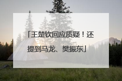 王楚钦回应质疑！还提到马龙、樊振东