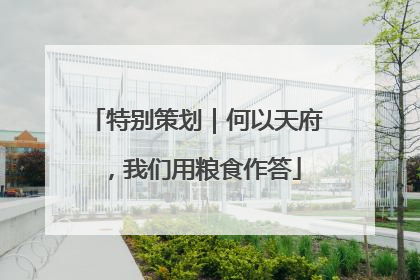 特别策划｜何以天府，我们用粮食作答