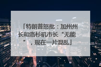 特朗普怒批：加州州长和洛杉矶市长“无能”，现在一片混乱