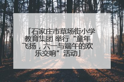 石家庄市草场街小学教育集团 举行“童年飞扬，六一与端午的欢乐交响”活动