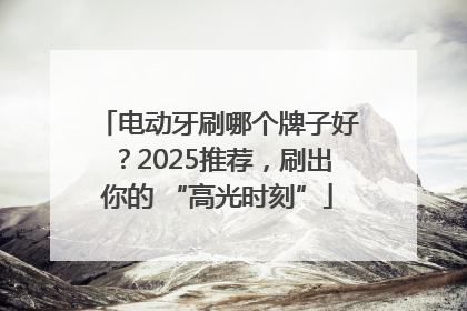电动牙刷哪个牌子好？2025推荐，刷出你的 “高光时刻”