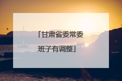 甘肃省委常委班子有调整