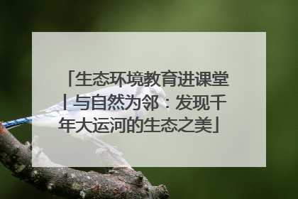 生态环境教育进课堂丨与自然为邻：发现千年大运河的生态之美