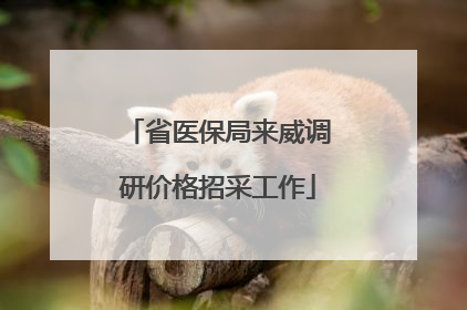 省医保局来威调研价格招采工作