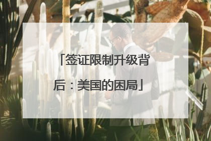 签证限制升级背后：美国的困局