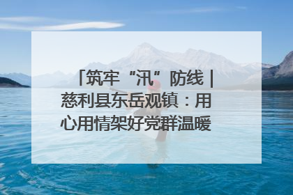 筑牢“汛”防线｜慈利县东岳观镇：用心用情架好党群温暖悠长的“连心桥”