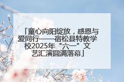 童心向阳绽放，感恩与爱同行——宿松县特教学校2025年“六一”文艺汇演圆满落幕