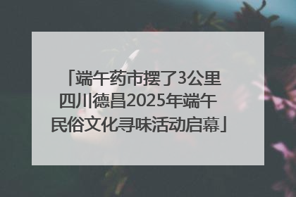 端午药市摆了3公里 四川德昌2025年端午民俗文化寻味活动启幕