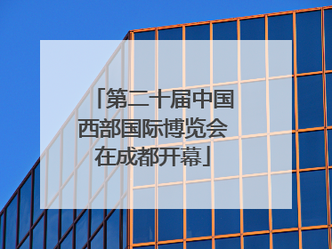 第二十届中国西部国际博览会在成都开幕