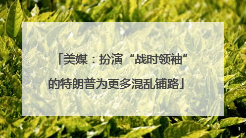 美媒：扮演“战时领袖”的特朗普为更多混乱铺路