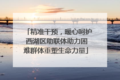 精准干预，暖心呵护 西湖区助联体助力困难群体重塑生命力量