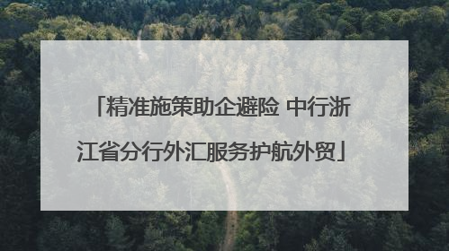 精准施策助企避险 中行浙江省分行外汇服务护航外贸