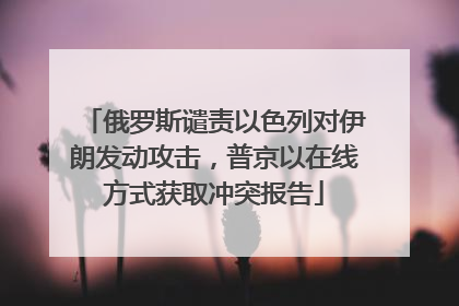 俄罗斯谴责以色列对伊朗发动攻击，普京以在线方式获取冲突报告