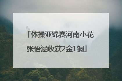 体操亚锦赛河南小花张怡涵收获2金1铜