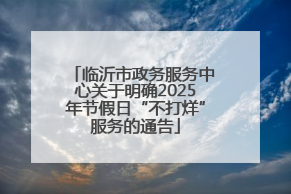 临沂市政务服务中心关于明确2025年节假日“不打烊”服务的通告