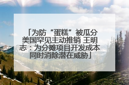 为防“蛋糕”被瓜分 美国罕见主动推销 王明志：为分摊项目开发成本同时消除潜在威胁