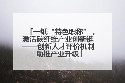 一纸“特色职称”，激活碳纤维产业创新链——创新人才评价机制 助推产业升级