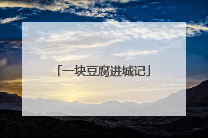 一块豆腐进城记