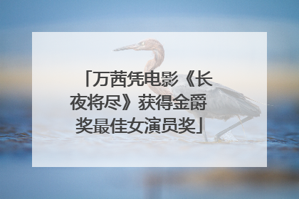 万茜凭电影《长夜将尽》获得金爵奖最佳女演员奖