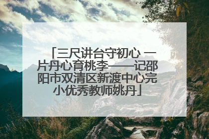 三尺讲台守初心 一片丹心育桃李——记邵阳市双清区新渡中心完小优秀教师姚丹