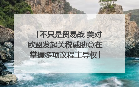 不只是贸易战 美对欧盟发起关税威胁意在掌握多项议程主导权
