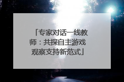 专家对话一线教师：共探自主游戏观察支持新范式