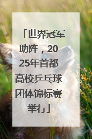世界冠军助阵，2025年首都高校乒乓球团体锦标赛举行