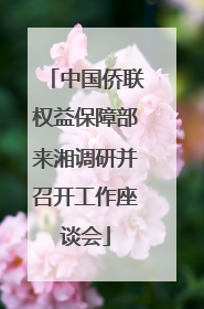 中国侨联权益保障部来湘调研并召开工作座谈会