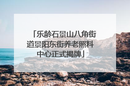乐龄石景山八角街道景阳东街养老照料中心正式揭牌