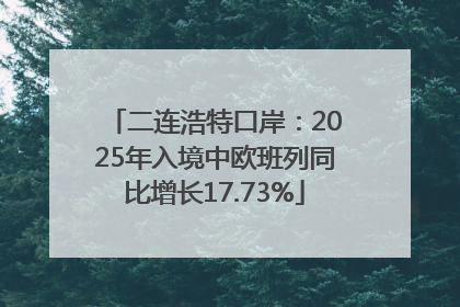 二连浩特口岸：2025年入境中欧班列同比增长17.73%