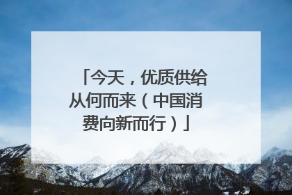 今天，优质供给从何而来（中国消费向新而行）