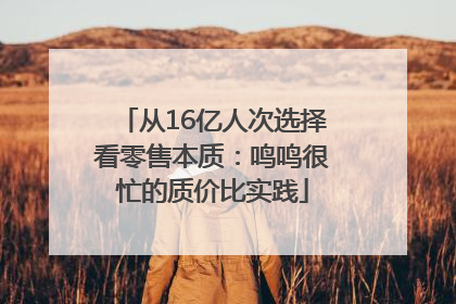 从16亿人次选择看零售本质：鸣鸣很忙的质价比实践