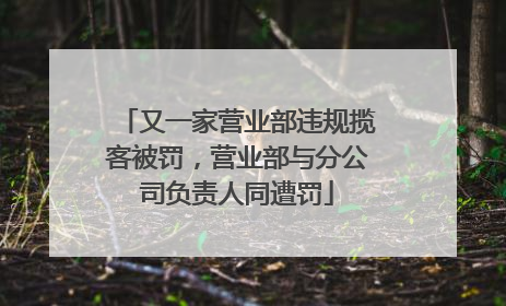 又一家营业部违规揽客被罚，营业部与分公司负责人同遭罚