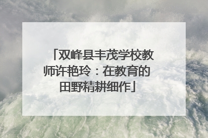 双峰县丰茂学校教师许艳玲：在教育的田野精耕细作