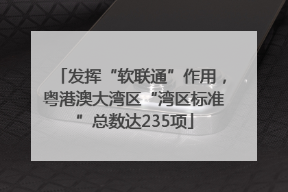发挥“软联通”作用，粤港澳大湾区“湾区标准”总数达235项