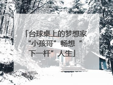 台球桌上的梦想家 “小孩哥”畅想“下一杆”人生